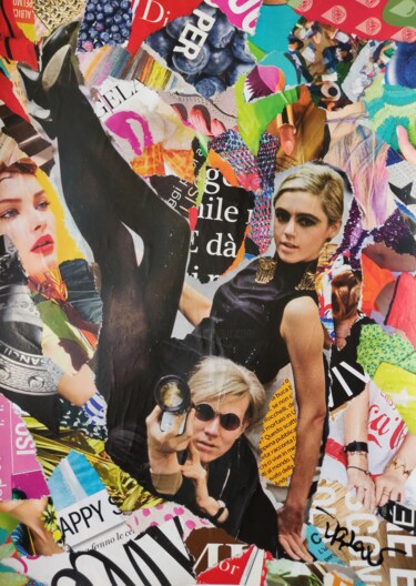 Pop Warhol 绘画 标题为“Pop Warhol” 由Dr. Love, 原创艺术品, 拼贴
