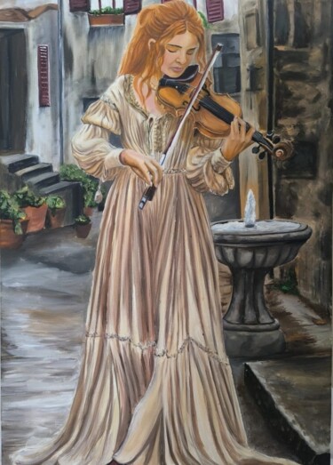 "Violinist" başlıklı Tablo Manolya Aksu tarafından, Orijinal sanat, Akrilik