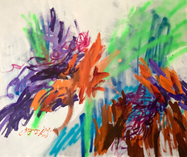 Pittura intitolato "Orange And Purple I…" da Benjamin L.M., Opera d'arte originale, Acrilico