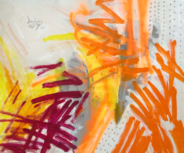 Pittura intitolato "Improvisation Orang…" da Benjamin L.M., Opera d'arte originale, Acrilico