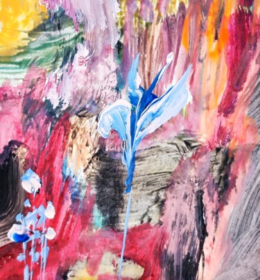 Peinture intitulée "White Wildflower -…" par Milto Sideris, Œuvre d'art originale, Acrylique