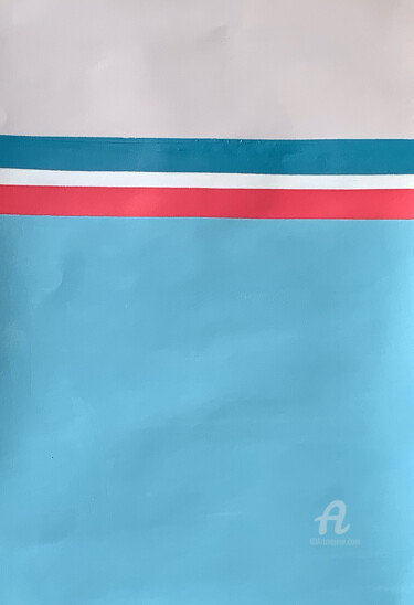Salt lakes Australia aero 4 - sky blue, pink 绘画 标题为“Salt lakes Australi…” 由Anastasia Grik, 原创艺术品, 丙烯