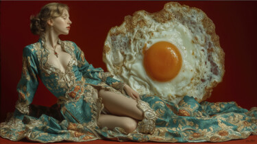 Sunset with Lace and Egg 数字艺术 标题为“Sunset with Lace an…” 由Antoni Albalat Salanova, 原创艺术品, 数字油画