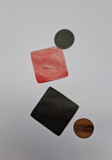 Pittura intitolato "Composition en tass…" da Eloi Camus, Opera d'arte originale, Inchiostro