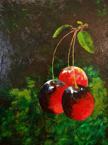 juicy cherries🍒🍒🍒 "juicy cherries🍒🍒🍒" başlıklı Tablo Anton Zapotochnyi tarafından, Orijinal sanat, Akrilik Ahşap Sedye çerçevesi üzerine monte…