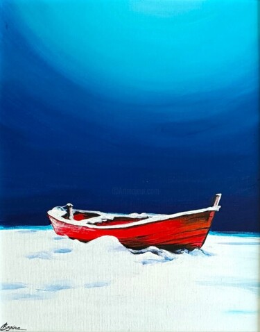 Pittura intitolato "In snow captivity" da Elena Chogina, Opera d'arte originale, Acrilico