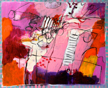 Composition 1139 Painting titled "Composition 1139" by Engelina Zandstra, Original Artwork, Acrylic Mounted on Wood Stretcher frame