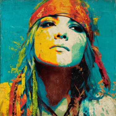 제목이 "HIPPIE"인 미술작품 Claudia Sauter (Poptonicart)로, 원작, 아크릴