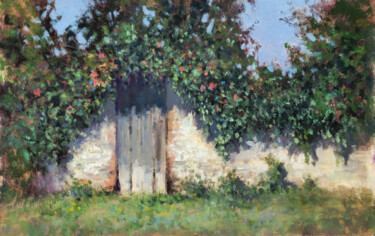 Pintura intitulada "Old Wooden Door" por Pascal Giroud, Obras de arte originais, Óleo