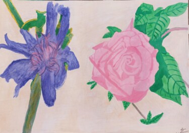 "Fleurs d'été" başlıklı Tablo Angélique Véré tarafından, Orijinal sanat, Suluboya