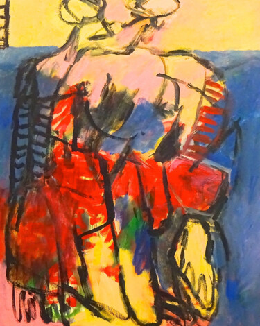 Composition 7248 Painting titled "Composition 7248" by Engelina Zandstra, Original Artwork, Acrylic Mounted on Wood Stretcher frame