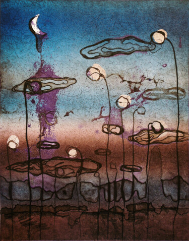印花与版画 标题为“La nuit à la fronti…” 由Pia Chang, 原创艺术品, 蚀刻
