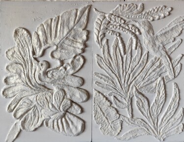 Sculpture intitulée "Tropical garden, tw…" par Evgenia Yunak, Œuvre d'art originale, Acrylique Monté sur Carton