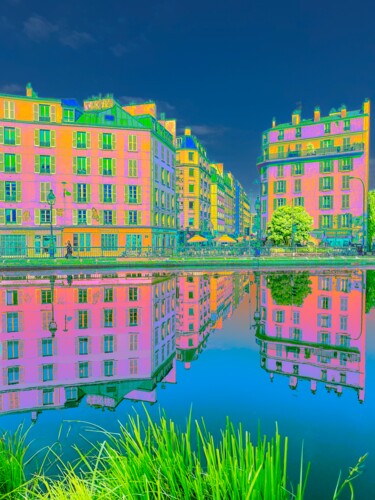 Fotografie mit dem Titel "Bleus sur le canal…" von Christian Christian Goetghebeur, Original-Kunstwerk, Digitale Fotografie…