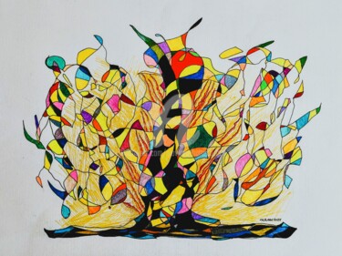 Drawing titled "IL DOLORE DEGLI ALB…" by Giovanni Battista Cau, Original Artwork, Gel pen
