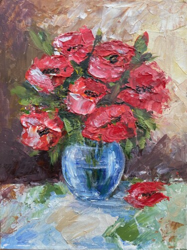绘画 标题为“Bouquet of Poppies” 由Nataliya Fenko, 原创艺术品, 丙烯 安装在纸板上