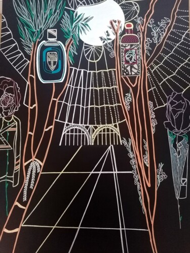 Disegno intitolato "La serre" da Sophie Ong, Opera d'arte originale, Biro