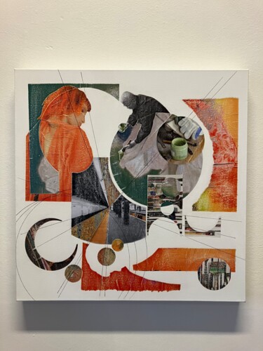 Collages intitolato "Sans titre#1" da Sandrine Devaud, Opera d'arte originale, Collages Montato su Telaio per barella in leg…