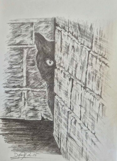 "On joue à chat ?" başlıklı Resim Laurence Dufour tarafından, Orijinal sanat, Grafit