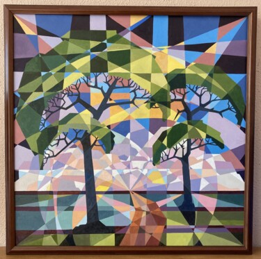 "A Tranquil Road" başlıklı Tablo Arie Coetzee tarafından, Orijinal sanat, Petrol