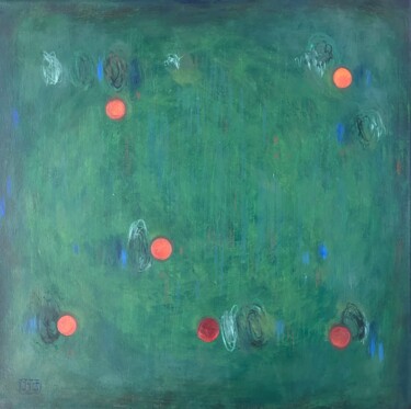 Painting titled "Evening Lights." by Yuliya Pochynok (JJ Julia), Original Artwork, Oil Mounted on Wood Stretcher frame