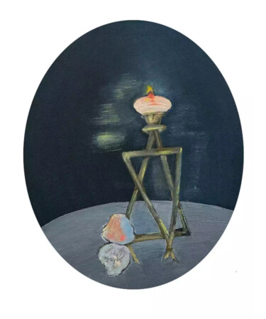 Schilderij getiteld "La pierre philosoph…" door Mila L.I., Origineel Kunstwerk, Olie