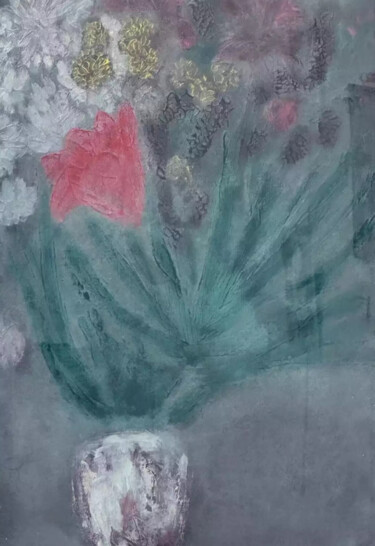 Картина под названием "Bouquet de fleurs" - Mila L.I., Подлинное произведение искусства, Акрил