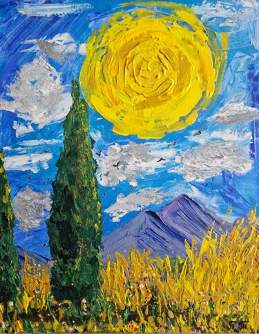 Pintura titulada "the Sun" por Tatiana Potselueva, Obra de arte original, Acrílico
