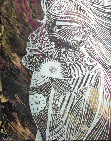 绘画 标题为“Graphic painting "G…” 由Svetlana, 原创艺术品, 丙烯 安装在木质担架架上