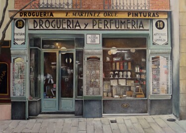 "Droguería E. Martín…" başlıklı Tablo Tomás Castaño tarafından, Orijinal sanat, Petrol