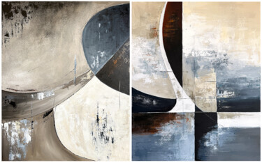 Pittura intitolato "Large Geometric ene…" da Tatiana Malinovscaia, Opera d'arte originale, Acrilico Montato su Telaio per ba…