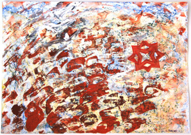 Pintura intitulada "coquelicot" por Sophie Maho, Obras de arte originais, Guache Montado em Cartão