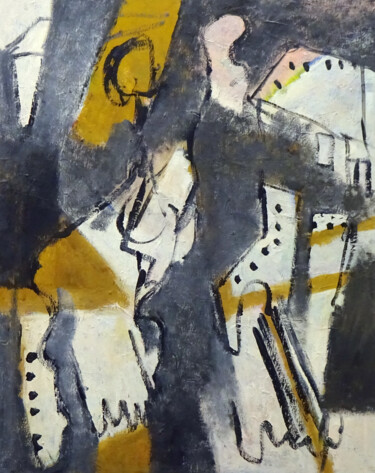 绘画 标题为“Composition 7038” 由Engelina Zandstra, 原创艺术品, 丙烯 安装在木质担架架上