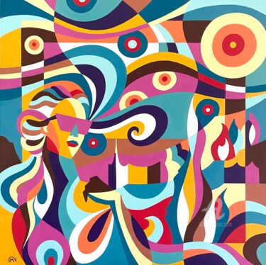 COSMIC VENUS I Картина под названием "COSMIC VENUS I" - Maguy Vaz (50nuancesdemarguerite), Подлинное произведение искусства, Акрил Установл…