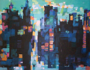 "BRIGHT CITY" başlıklı Tablo Aleksandr Ilichev tarafından, Orijinal sanat, Akrilik