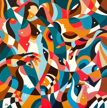 ET DIEU CREA LA FEMME Pintura intitulada "ET DIEU CREA LA FEM…" por Maguy Vaz (50nuancesdemarguerite), Obras de arte originais, Acrílico Montado e…
