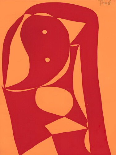 Cuerpo Rojo Ζωγραφική με τίτλο "Cuerpo Rojo" από Enrique Pichardo, Αυθεντικά έργα τέχνης, Ακρυλικό