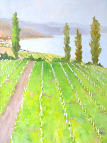 Painting titled "The Crimean coast v…" by Yulia Ivanova, Original Artwork, Oil