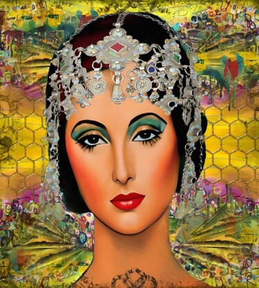 数字艺术 标题为“Cher, Modigliani In…” 由Ashedinarockirart, 原创艺术品, 数字油画