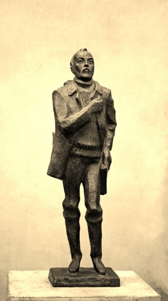 Sculpture titled "Портрет живописца С…" by Viktor Bezumov, Original Artwork, Resin