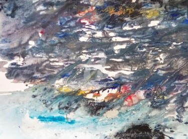 ""NUAGES IRISES ASPI…" başlıklı Tablo Paula Clemence tarafından, Orijinal sanat, Akrilik Ahşap Sedye çerçevesi üzerine monte…