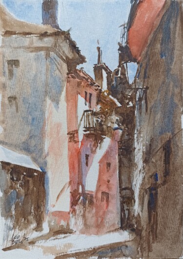 Schilderij getiteld "HEART NOTE" door Leo Budhi, Origineel Kunstwerk, Aquarel