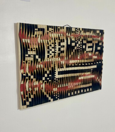 Textielkunst getiteld "Tableau sculpture a…" door Yasmina Kijek, Origineel Kunstwerk, Textielvezel Gemonteerd op Frame voor…