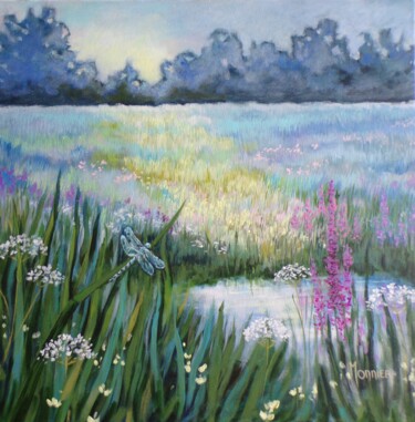 Peinture intitulée "Lever du Jour  - 20…" par Cathy Monnier, Œuvre d'art originale, Acrylique Monté sur Châssis en bois