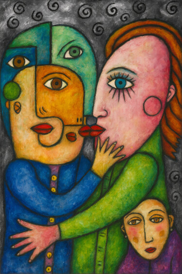 Arte digitale intitolato "Le baiser" da Pacôme Coquet, Opera d'arte originale, Inchiostro Montato su Alluminio