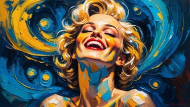Digitale Kunst getiteld "Estasi Stellare" door Luisonart, Origineel Kunstwerk, AI gegenereerde afbeelding