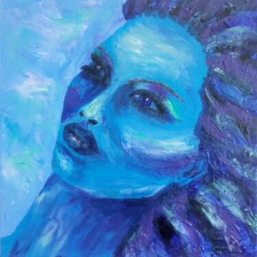 绘画 标题为“Cool Gaze (from the…” 由Nina Lorkovic, 原创艺术品, 丙烯 安装在木质担架架上