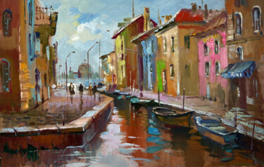 Whisper of Water in the Alleys Картина под названием "Whisper of Water in…" - Yuriy Suprunchuk, Подлинное произведение искусства, Масло Установлен на картон