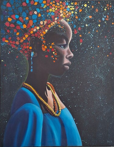 绘画 标题为“Masai Woman” 由Jola Kitowska, 原创艺术品, 油