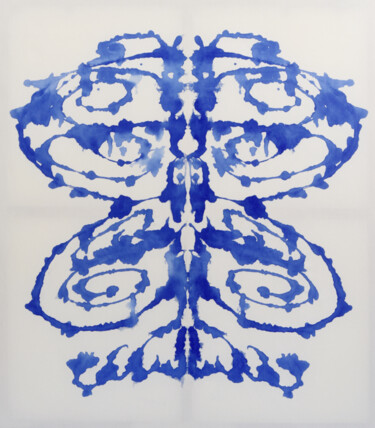 Картина под названием "Blue Mirroring #3" - Astrid Stoeppel, Подлинное произведение искусства, Акрил
